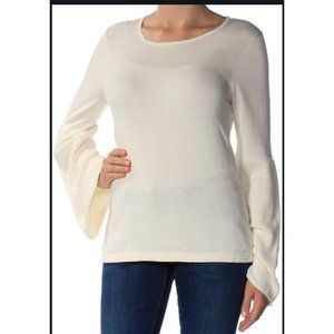 Vince Camuto Ivory Bell Sleeve Sweater Pet…